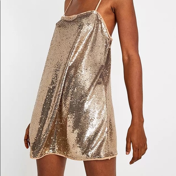 Free People Dresses & Skirts - Time To Shine Sequin Slip Dress